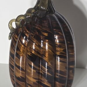 Source Unknown Glass Pumpkin Decor - Brown and Gold